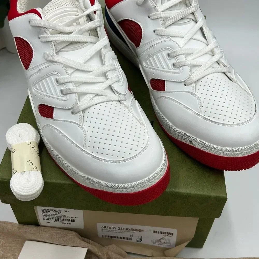 Men's Gucci, low top basket sneaker size 15 made in Italy
